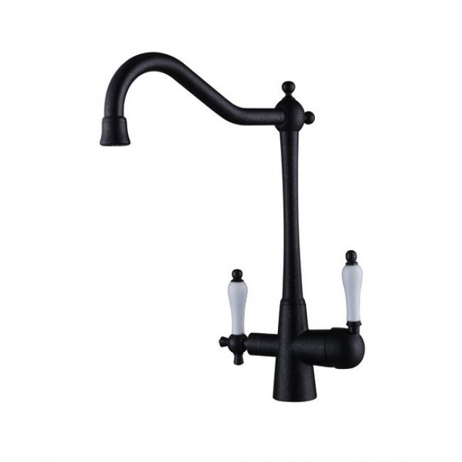 Смеситель для кухни (мойки) под фильтр Kaiser Vincent 31844-2 черный мрамор