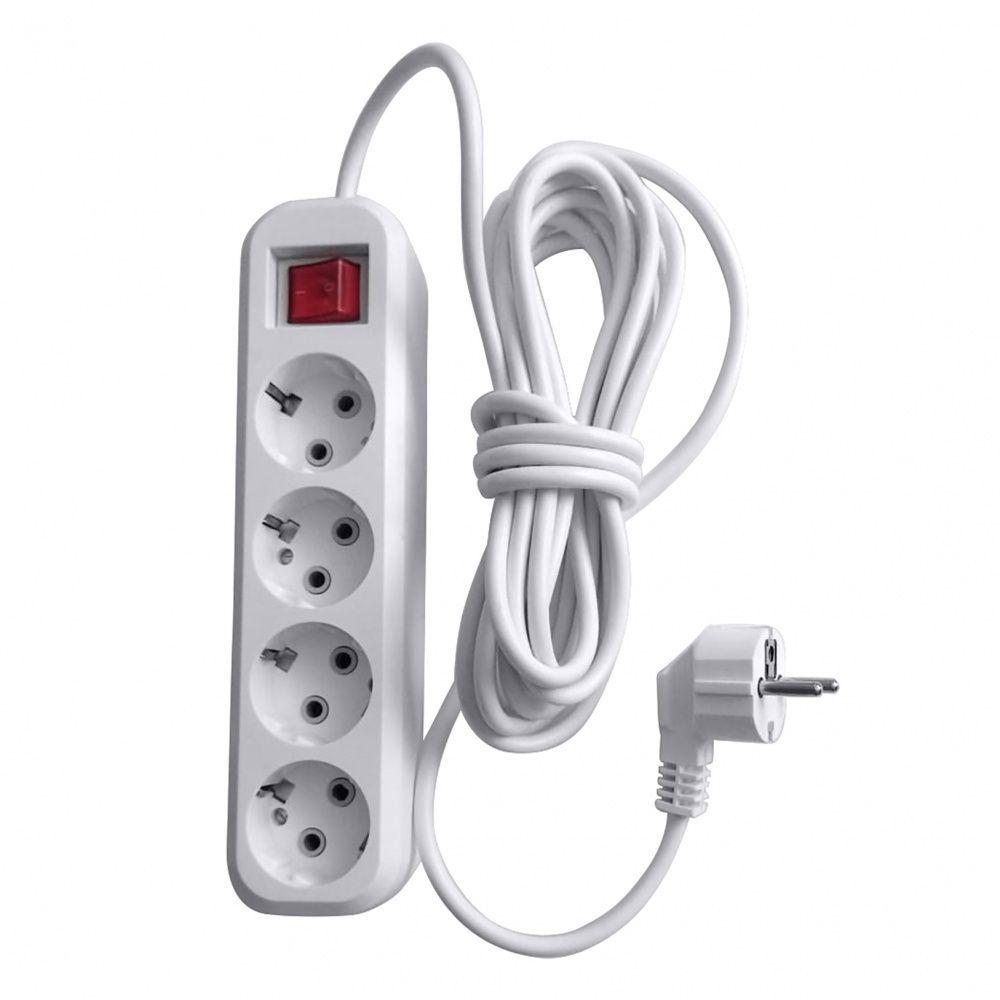 Удлинитель четырехместный с/з с выключателем Stekker Home HM03-41-05 39525