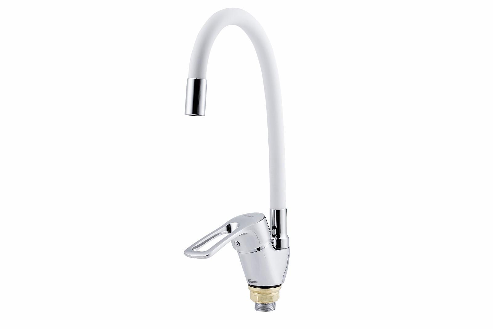Смеситель для кухни Fauzt FZs-833-W129 гибкий излив, белый