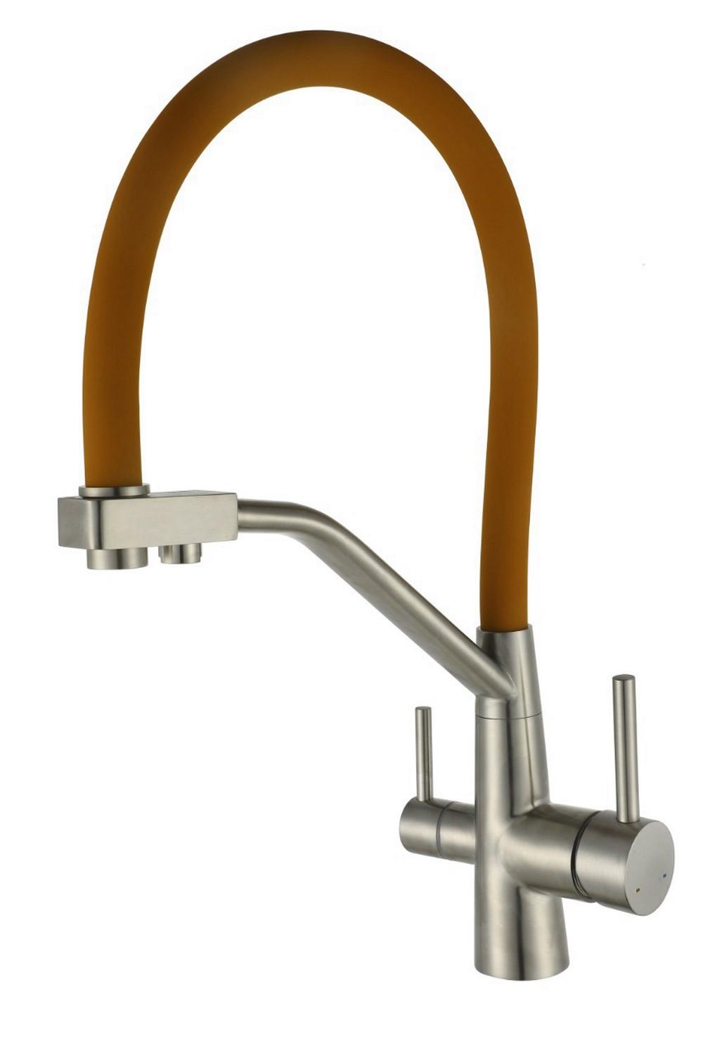 Смеситель для кухни Viko V-5850 хром/коричневый