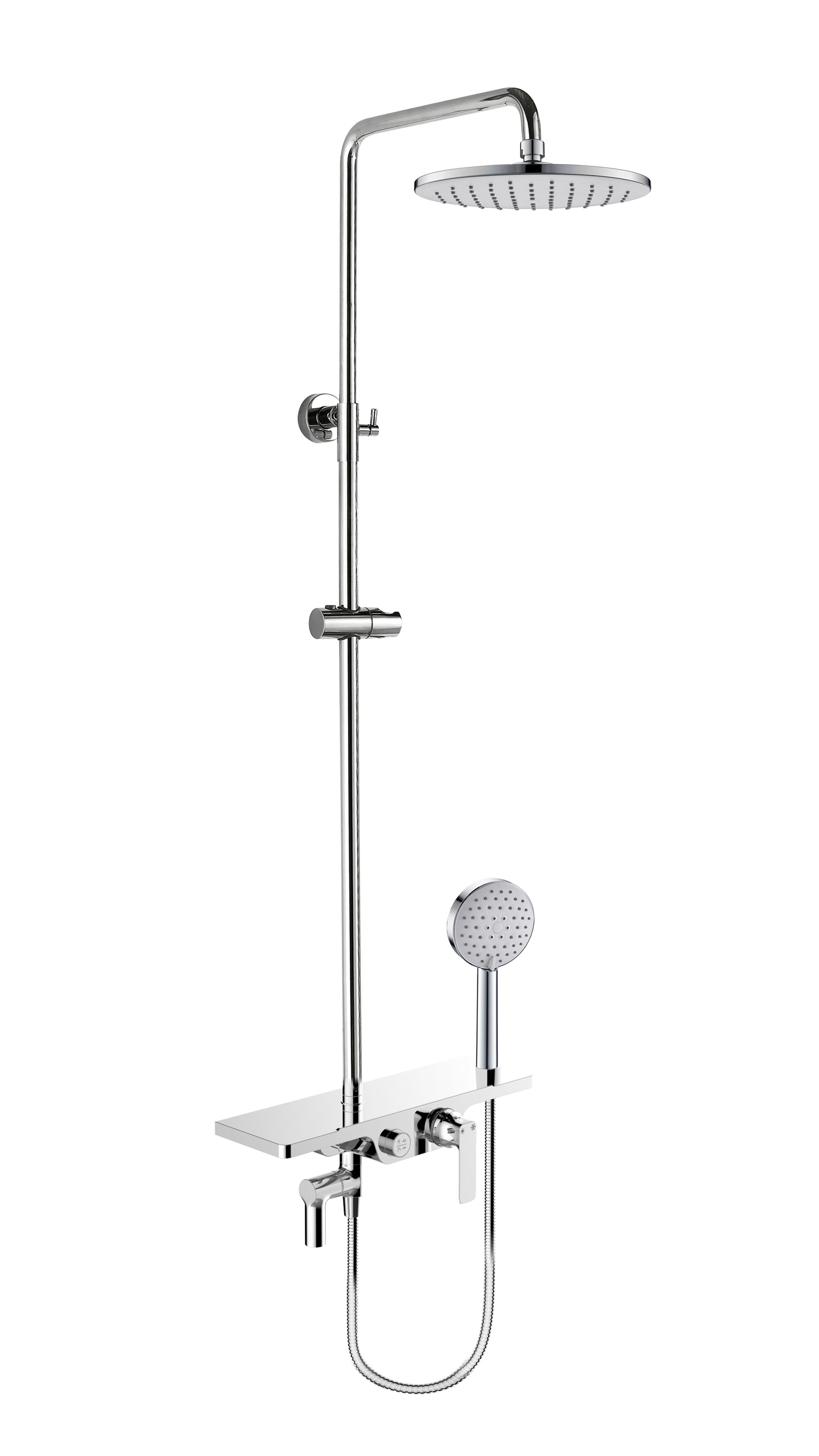 Тропическая душевая система с полкой Rush PL5535-80