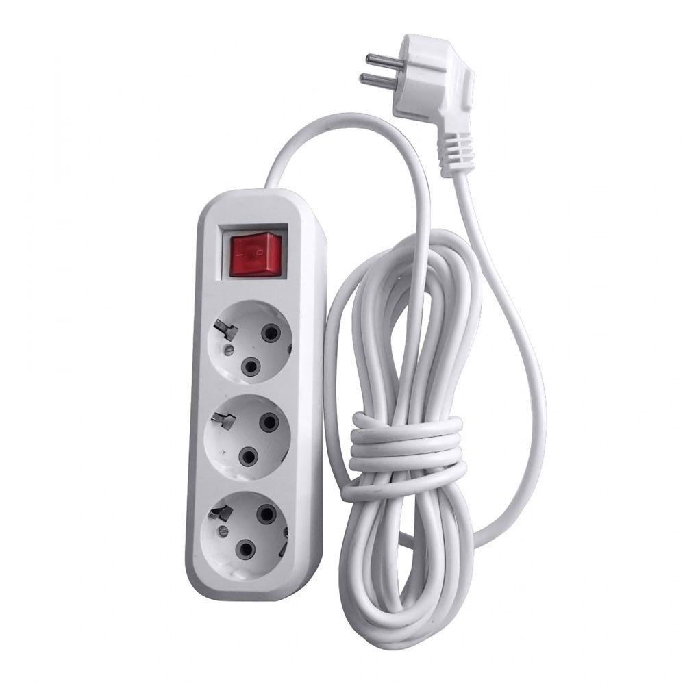 Удлинитель трехместный с/з с выключателем Stekker Home HM03-31-07 39200