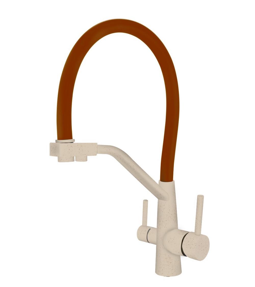 Смеситель для кухни Viko V-5810 бежевый/коричневый