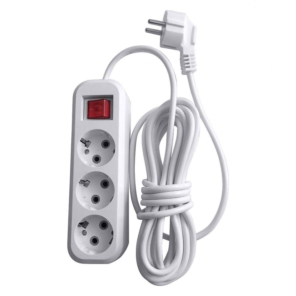 Удлинитель трехместный с/з с выключателем Stekker Home HM03-31-10 39522