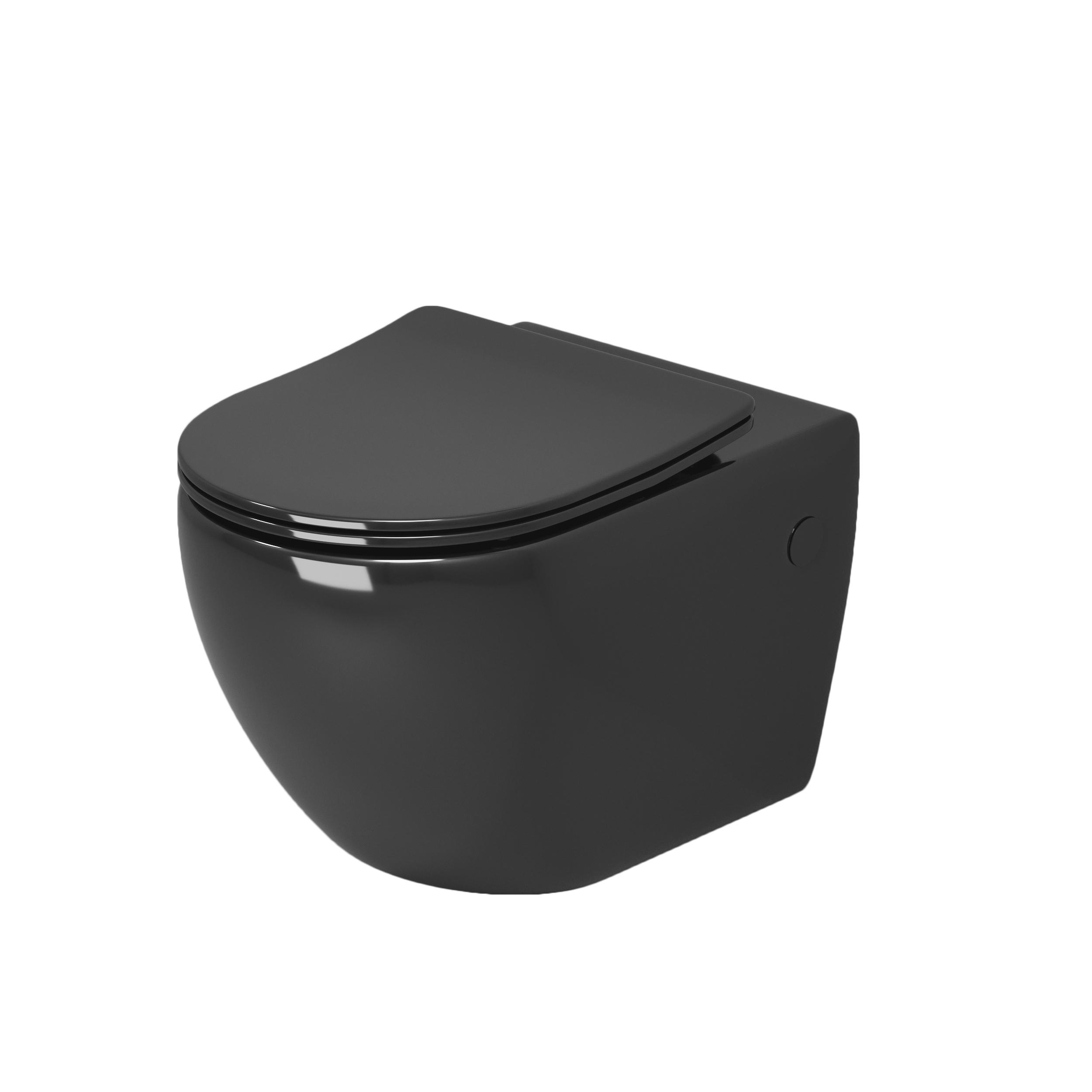 Унитаз подвесной 56х36х35 Grossman Color GR-4411blackS черный глянцевый