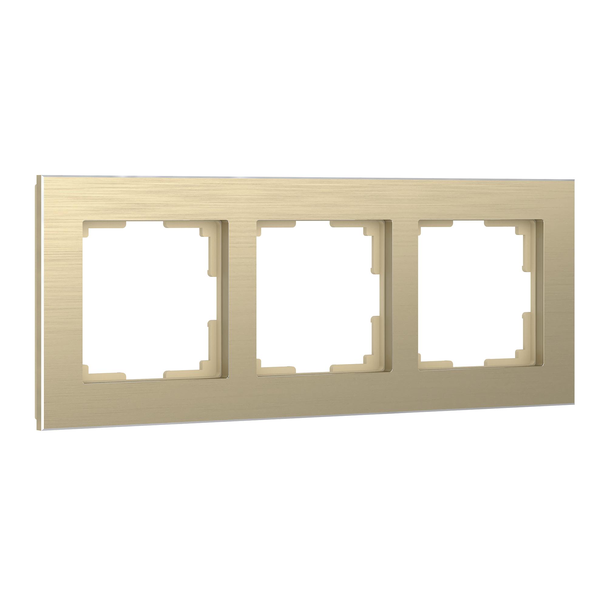 Рамка на 3 поста шампань алюминий Werkel W0031711