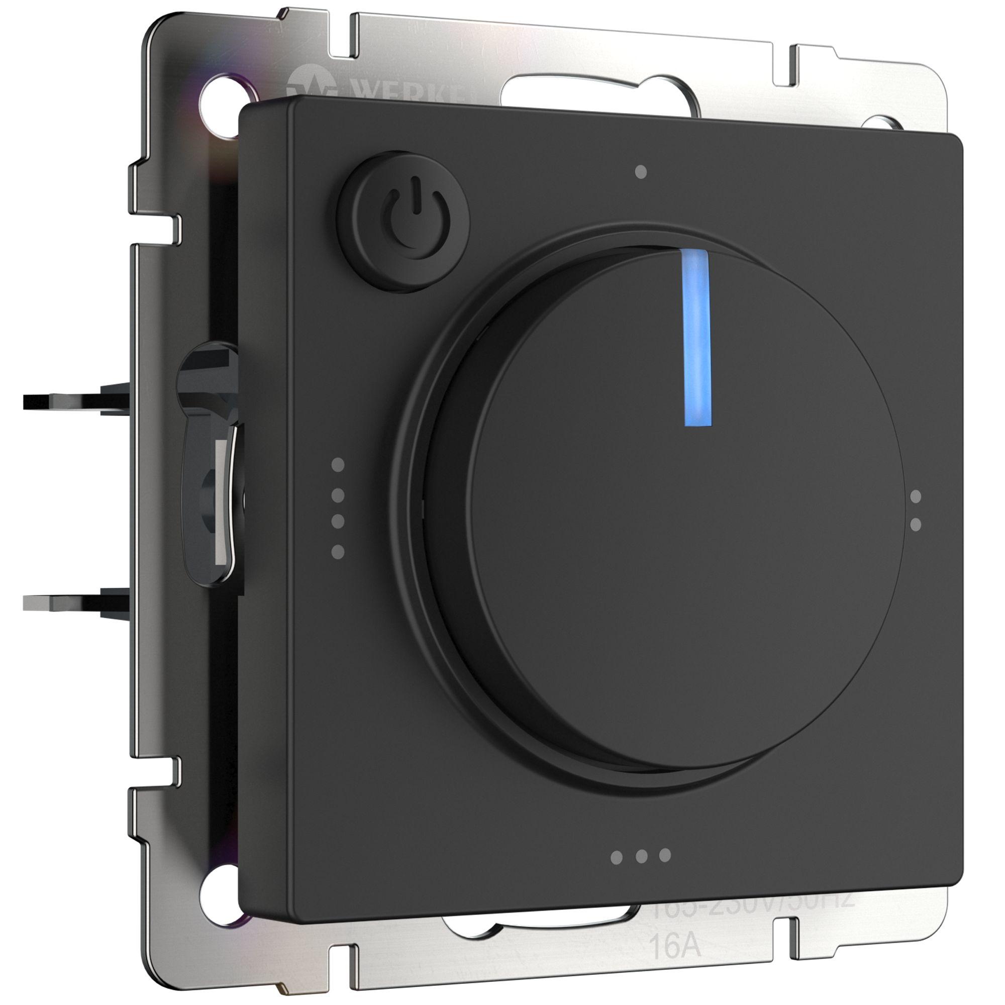 Терморегулятор электромеханический для теплого пола черный матовый Werkel W1151108