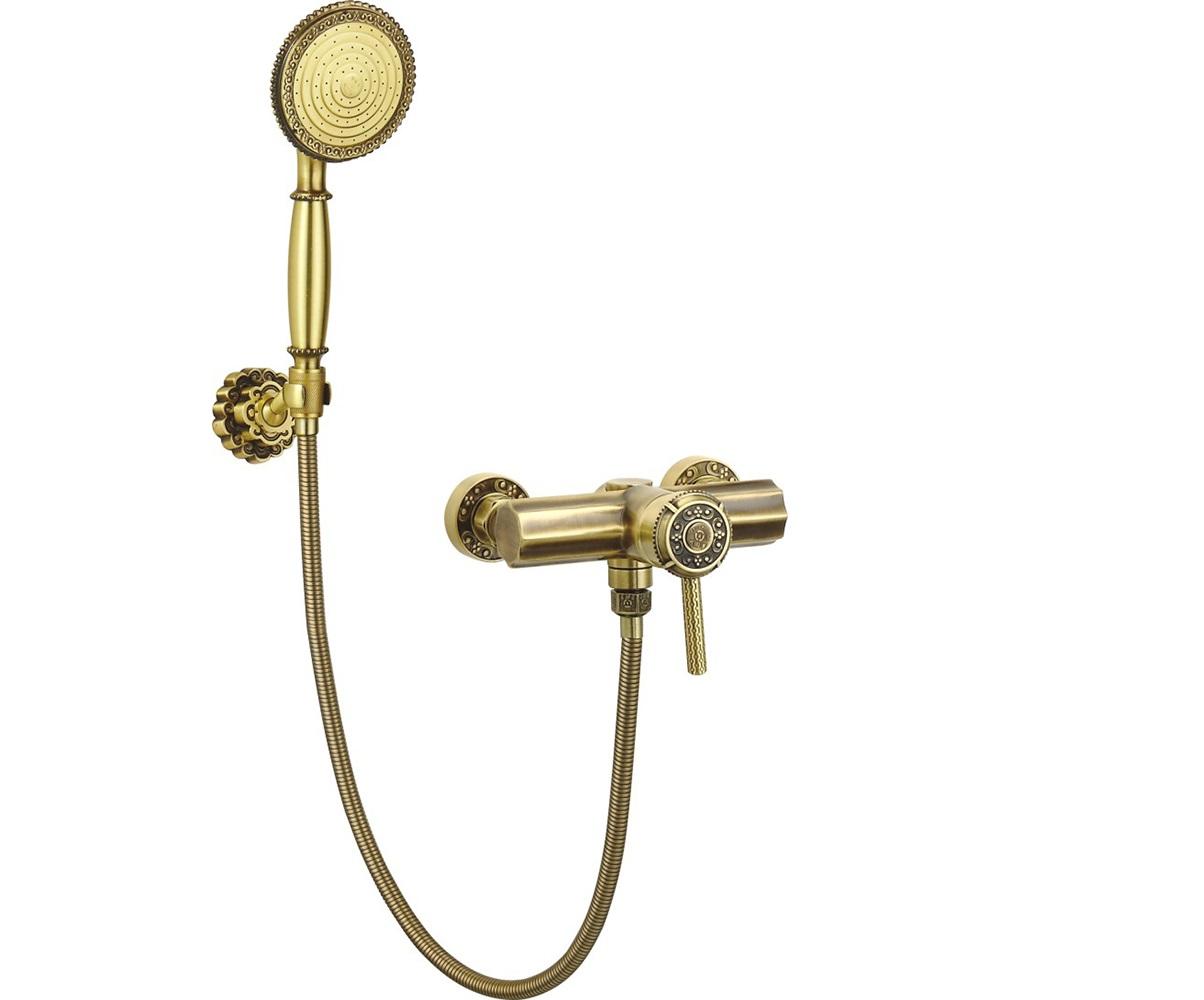 Смеситель для душа одноручковый + настенный держатель Bronze de Luxe Windsor 10123