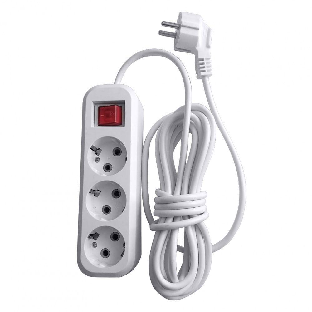 Удлинитель трехместный с/з с выключателем Stekker Home HM03-31-05 39199