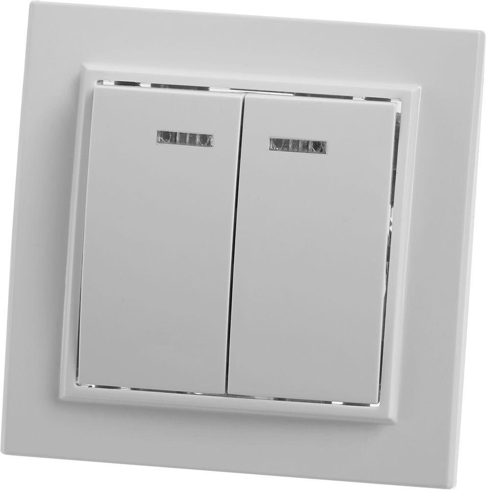 Выключатель двухклавишный Stekker Эрна PSW10-9002-01 39042