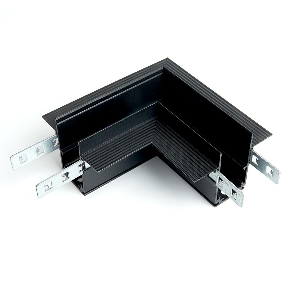 Соединитель угловой для низковольтного встраиваемого шинопровода, черный Feron LD2004 41980