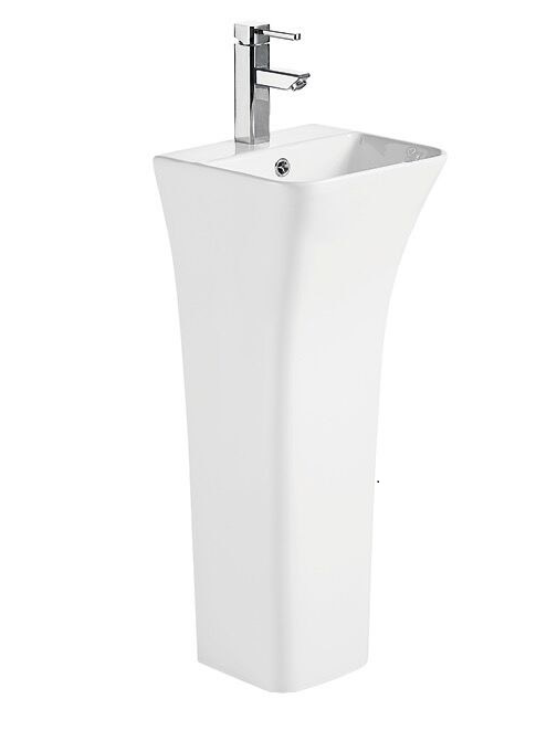 Раковина для ванной напольная 34х34х83.5 WeltWasser Leerbach 3434 GL-WT 10000013331 белая глянцевая