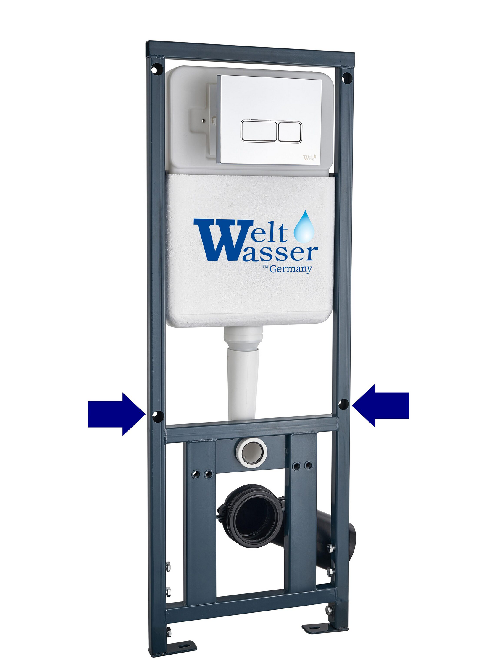Инсталляция для подвесного унитаза WeltWasser WW Marberg 410 SE 10000008206 квадратная кнопка хром