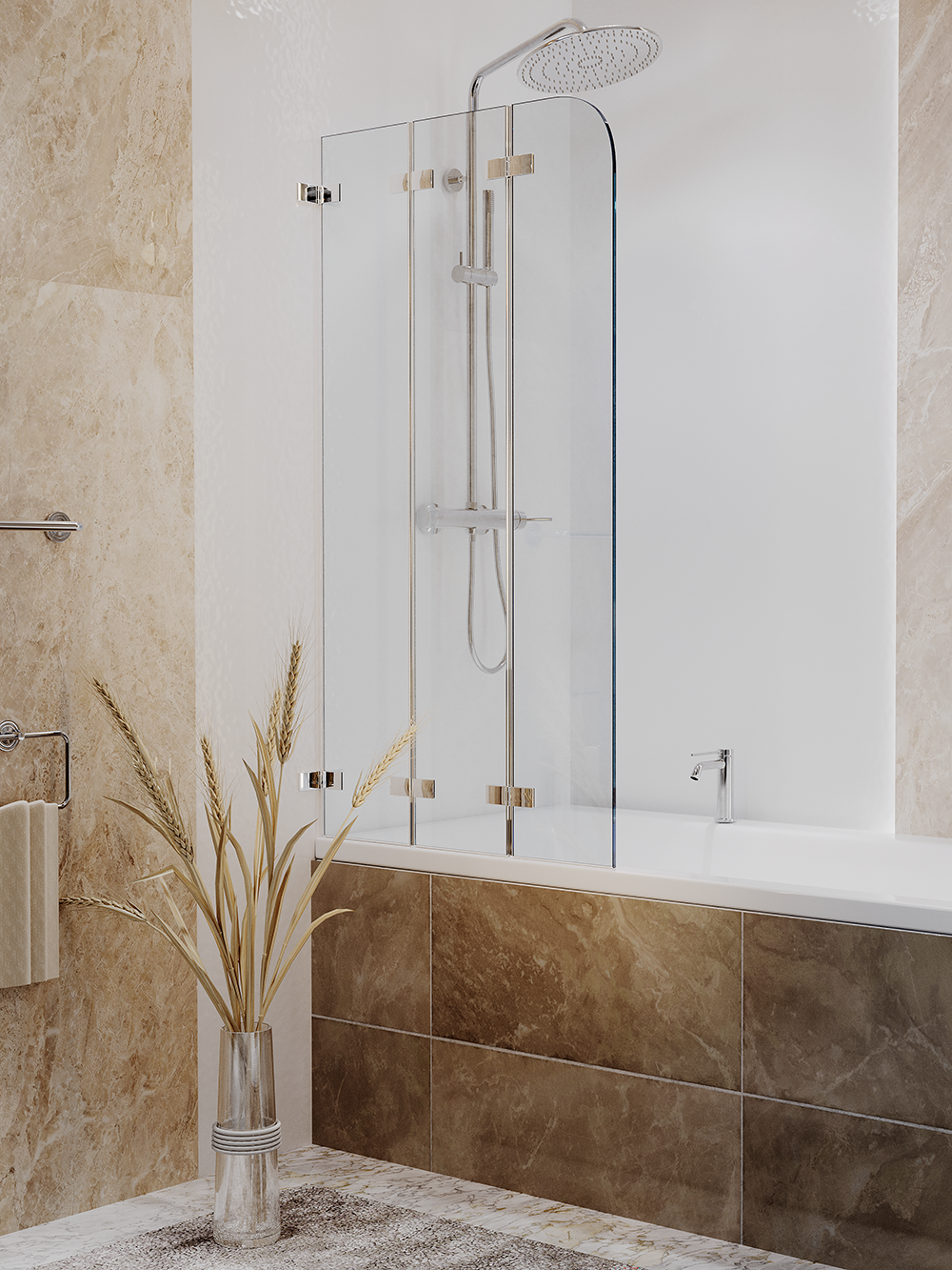 Шторка на ванну 75х140 WeltWasser WW100 100ZD3-75 10000000935