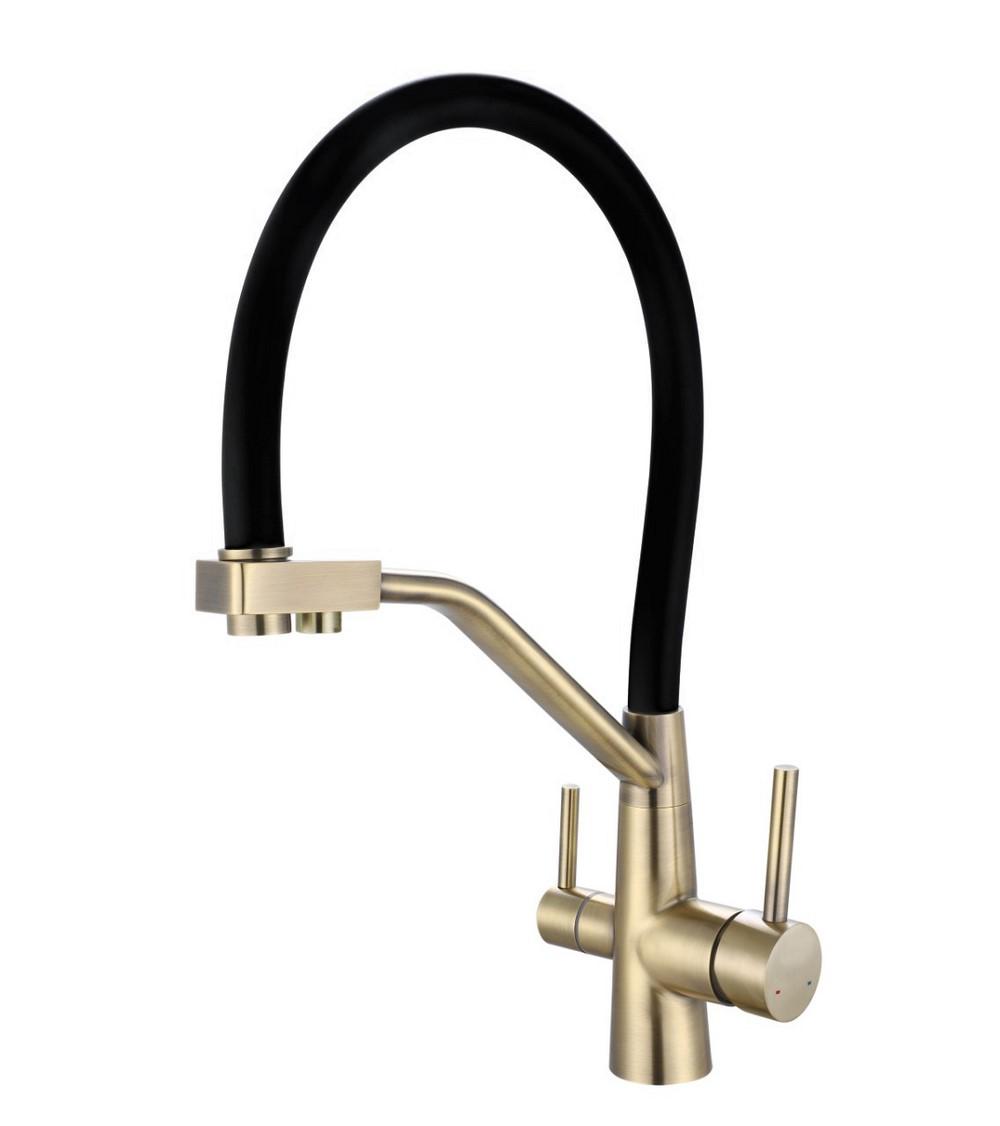 Смеситель для кухни Viko V-5832 бронза/черный