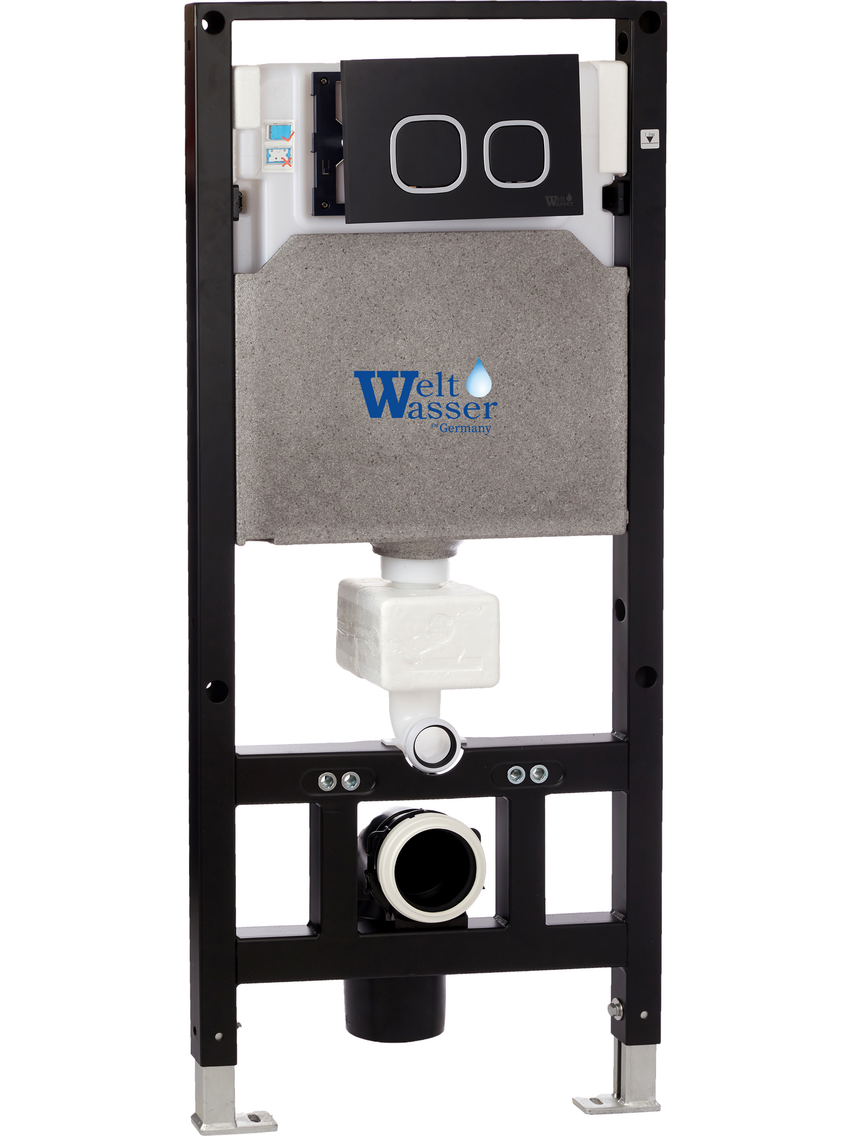 Инсталляция для подвесного унитаза WeltWasser WW Amberg 506 BL 10000008226 черная кнопка