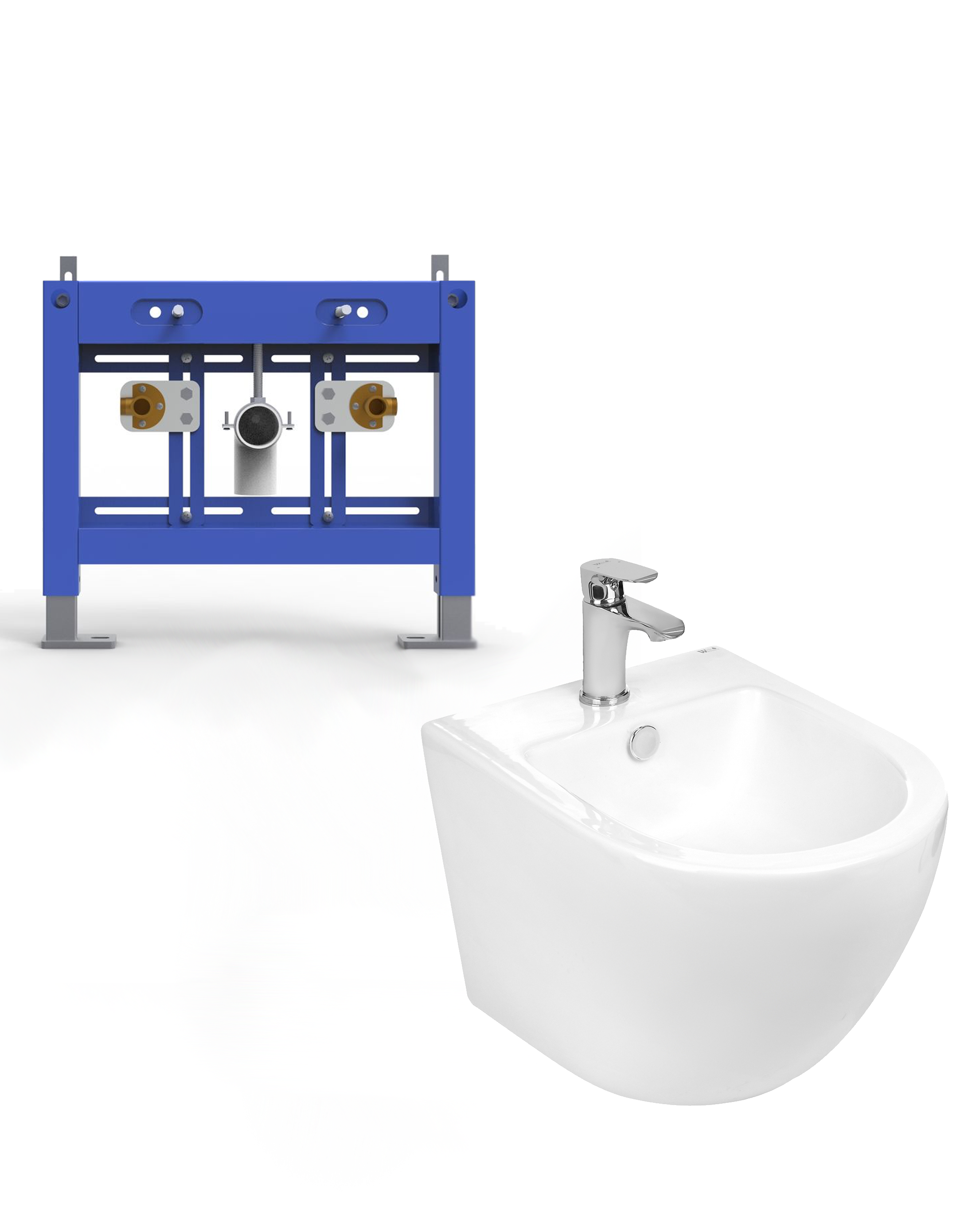 Комплект WeltWasser 10000012983 биде  MERZBACH 005 GL-WT + инсталляция BAMBERG 480 BD