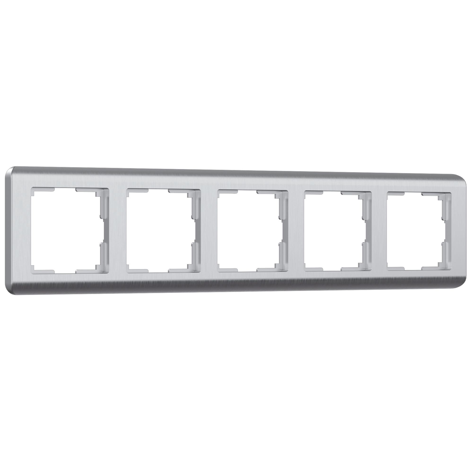 Рамка на 5 постов серебряный Werkel W0052106