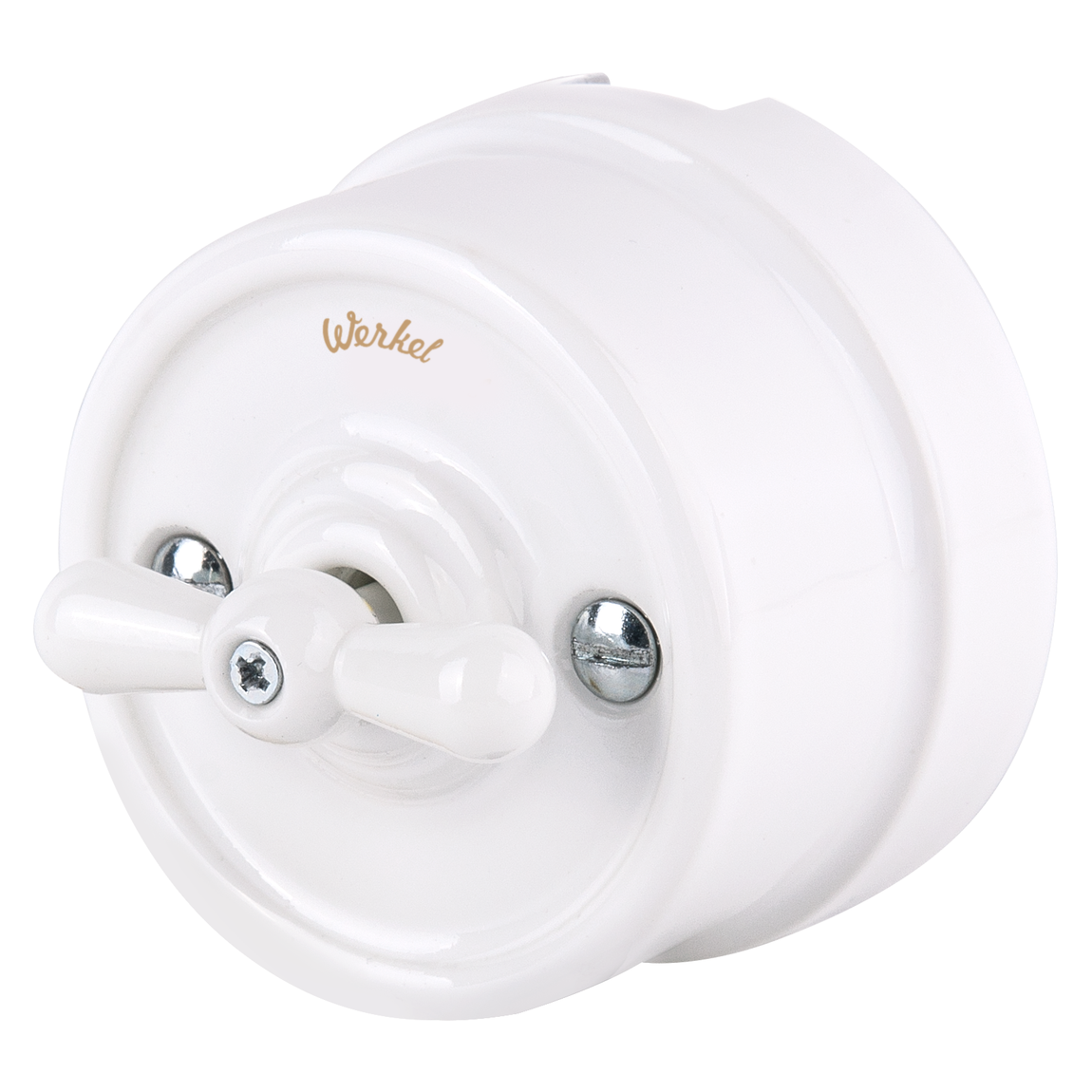 Переключатель одноклавишный белый ретро Werkel W5612001
