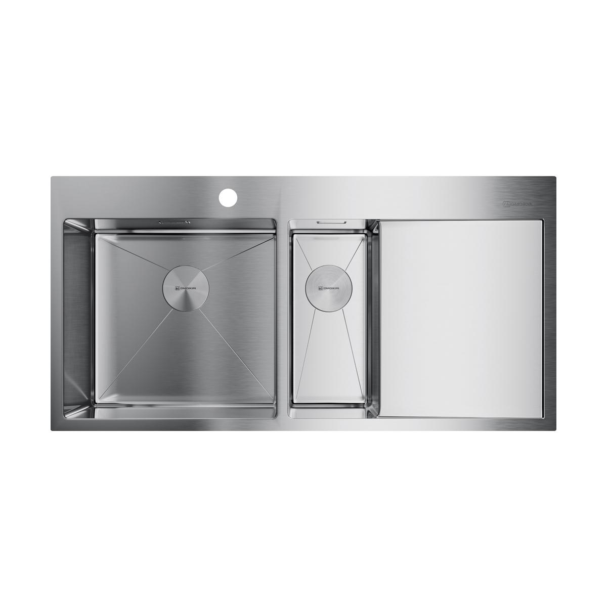 Врезная кухонная мойка Omoikiri Akisame 100-2-IN-L нержавеющая сталь 4973544
