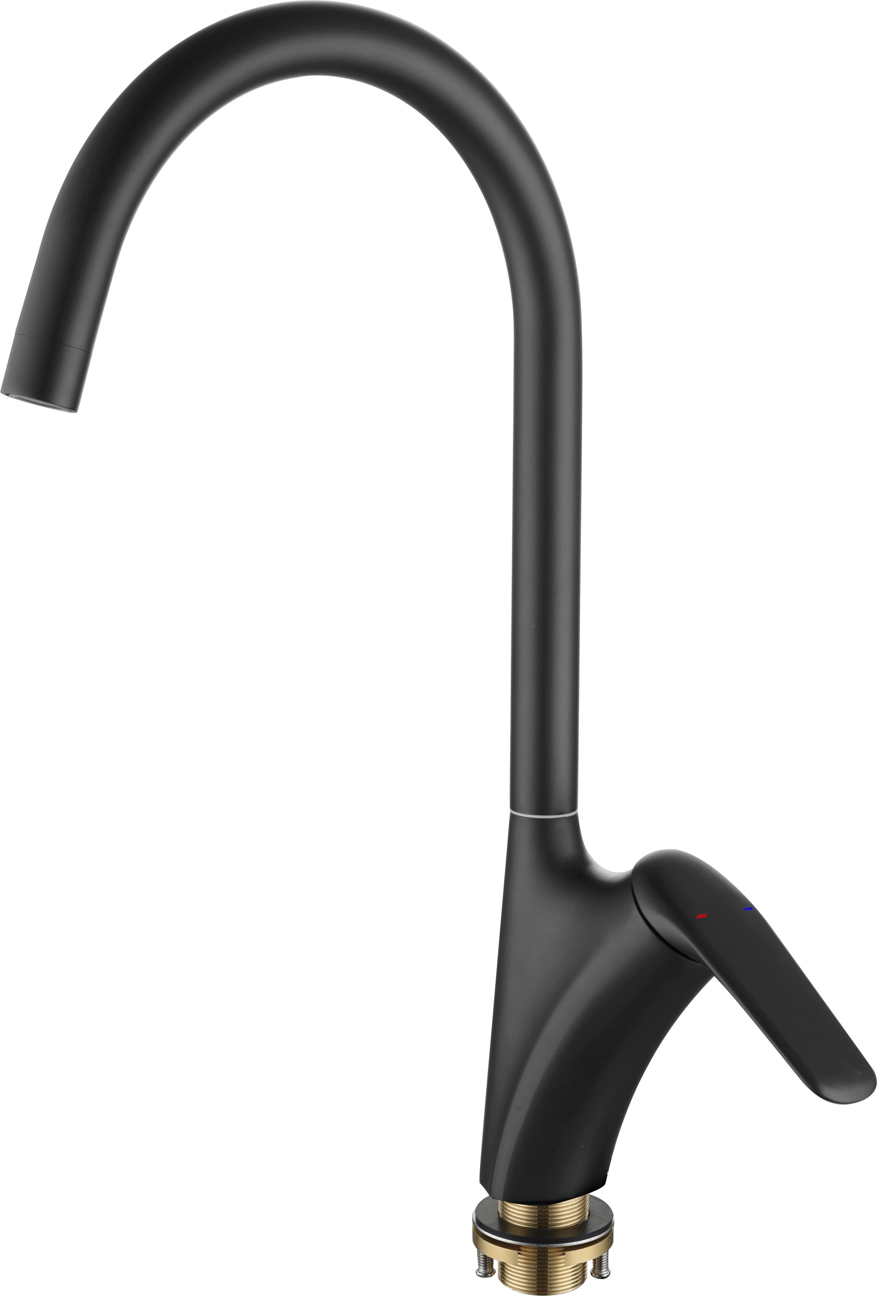 Смеситель одноручный для кухни с поворотным изливом Rush Nevis, черный NE1735-22Black