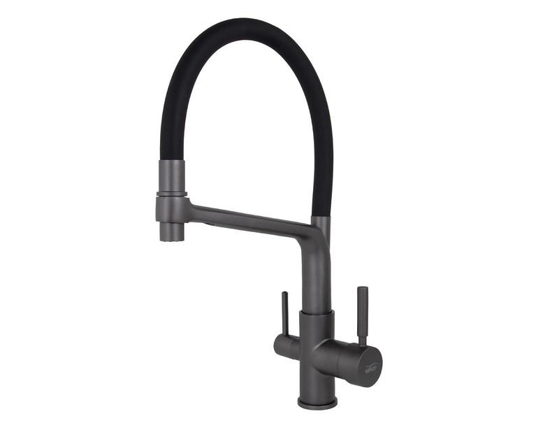 Смеситель для кухни Viko V-5607 серый/черный