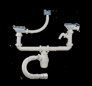 Сифон ОРИО 3 1/2 40 (А 40092) двойной с гофрой