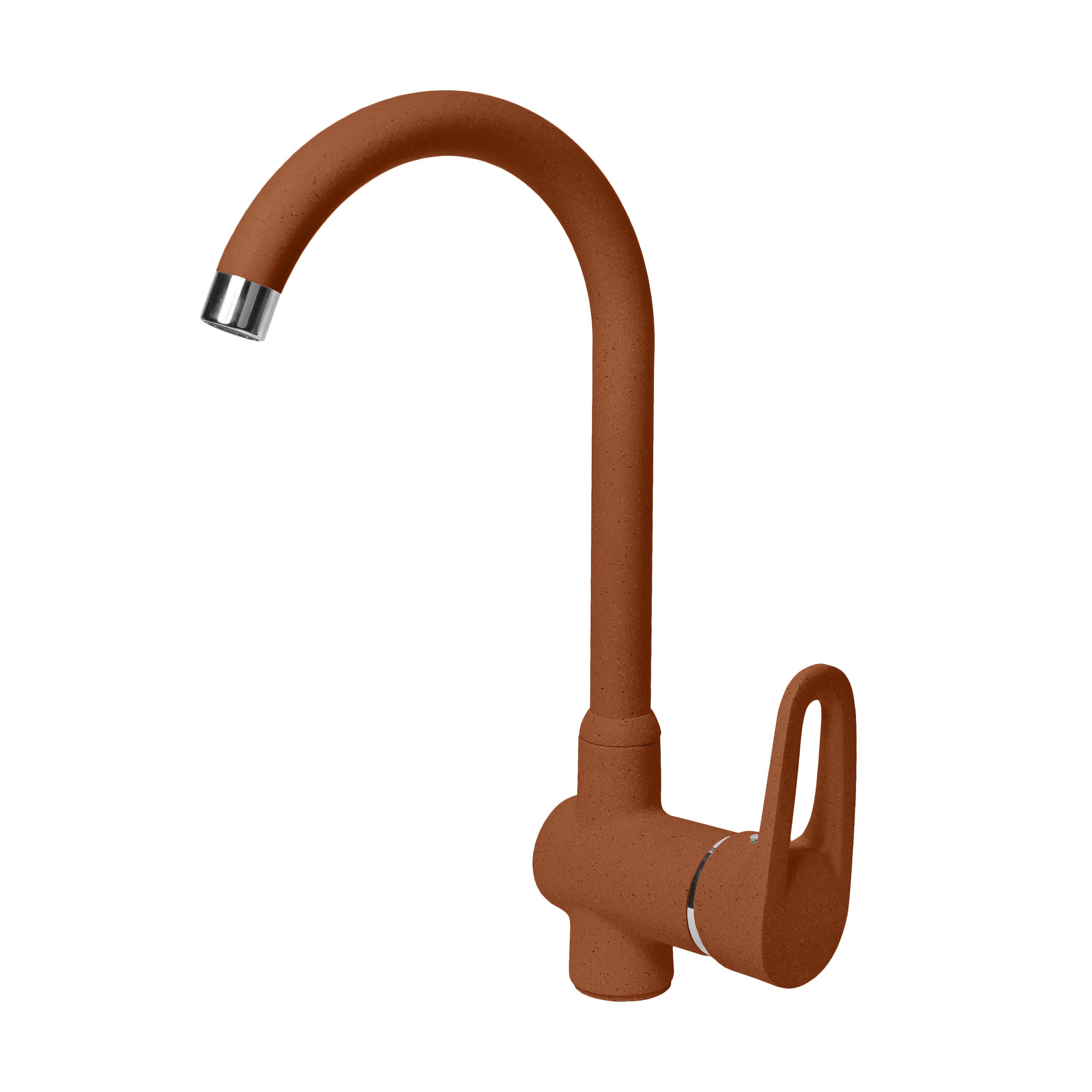 Смеситель для кухни AquaGranitEx C-5035 (307) терракот