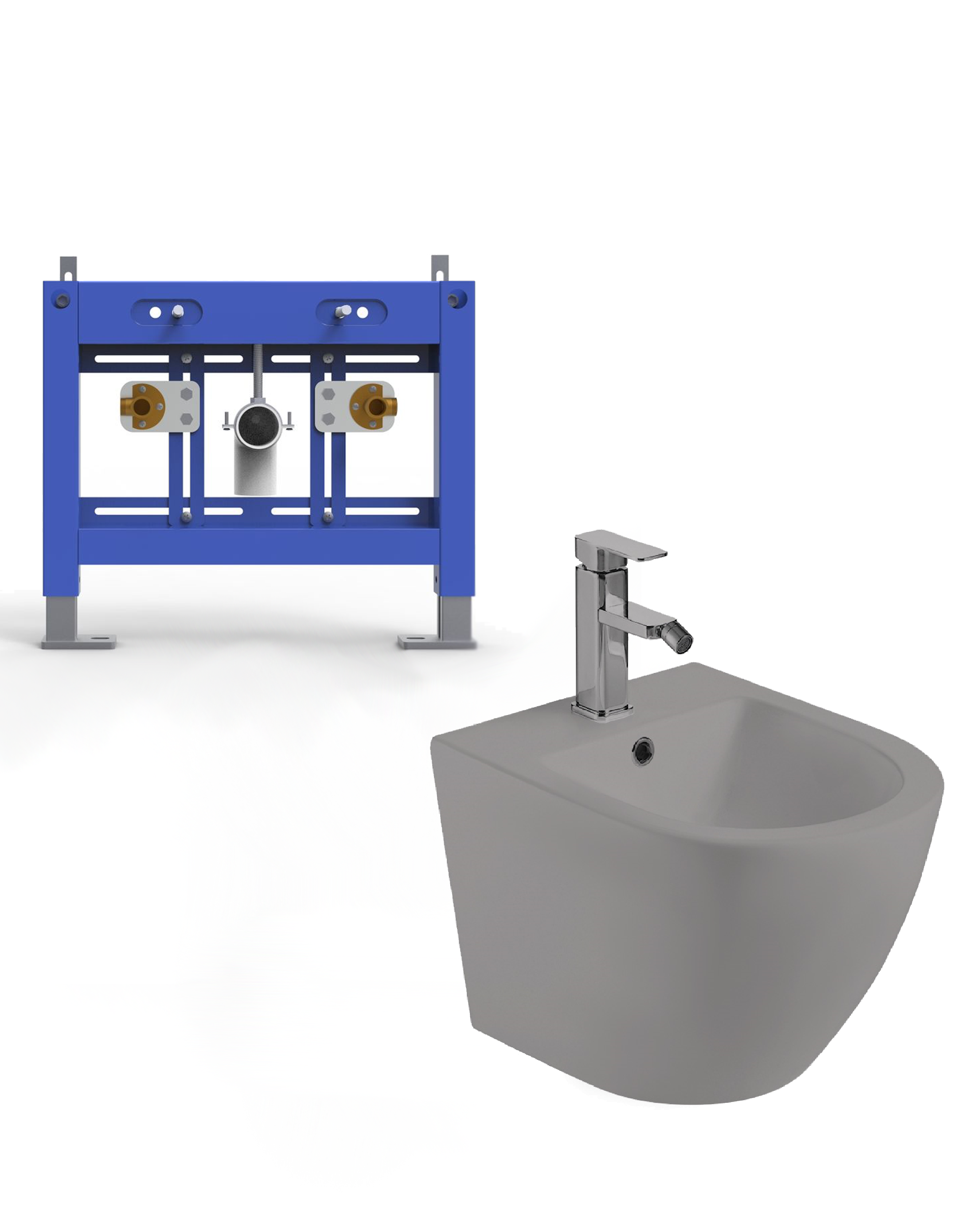 Комплект WeltWasser 10000012991 биде  MERZBACH 005 MT-GR + инсталляция BAMBERG 480 BD