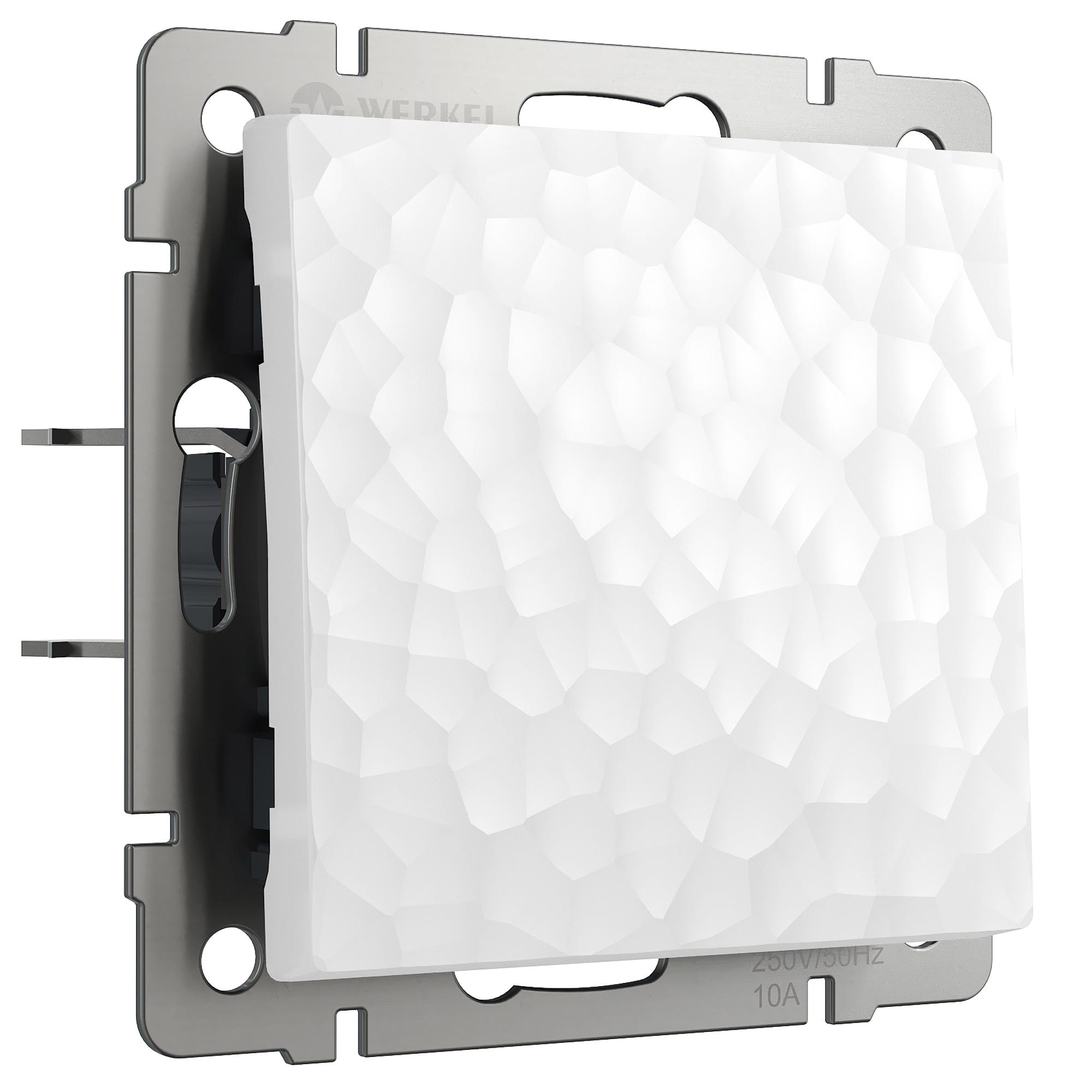 Выключатель одноклавишный проходной белый Werkel W1212001