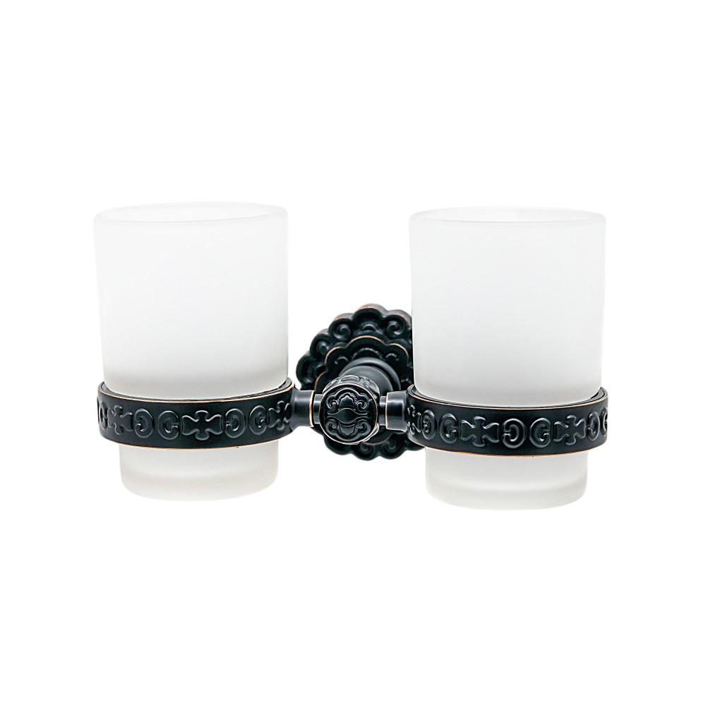 Держатель со стаканами настенный, двойной Milacio Villena черная бронза MC.904.BBR