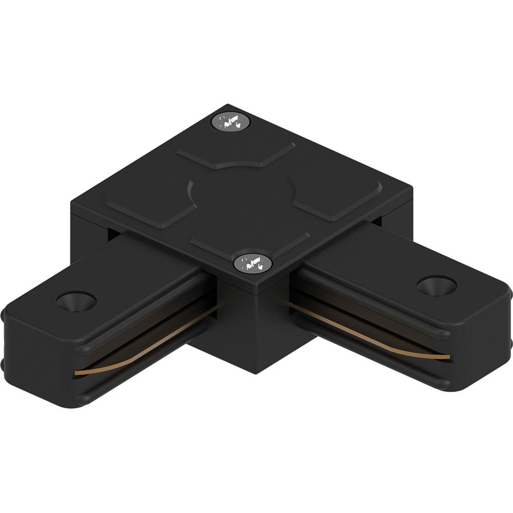 Коннектор угловой однофазный для шинопровода, черный Feron LD1007 41737