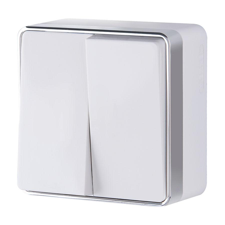 Выключатель двухклавишный Gallant белый Werkel W5020001
