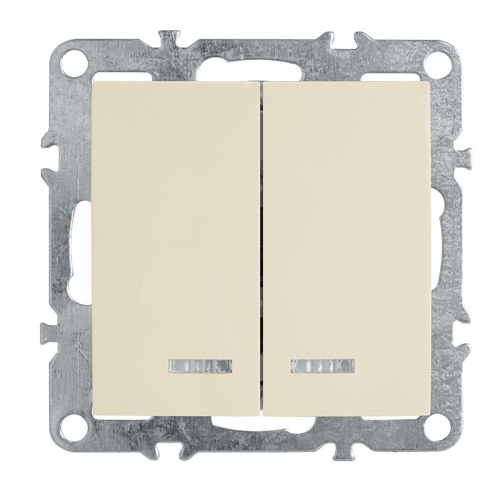 Выключатель двухклавишный Stekker Эрна PSW10-9101-02 39321