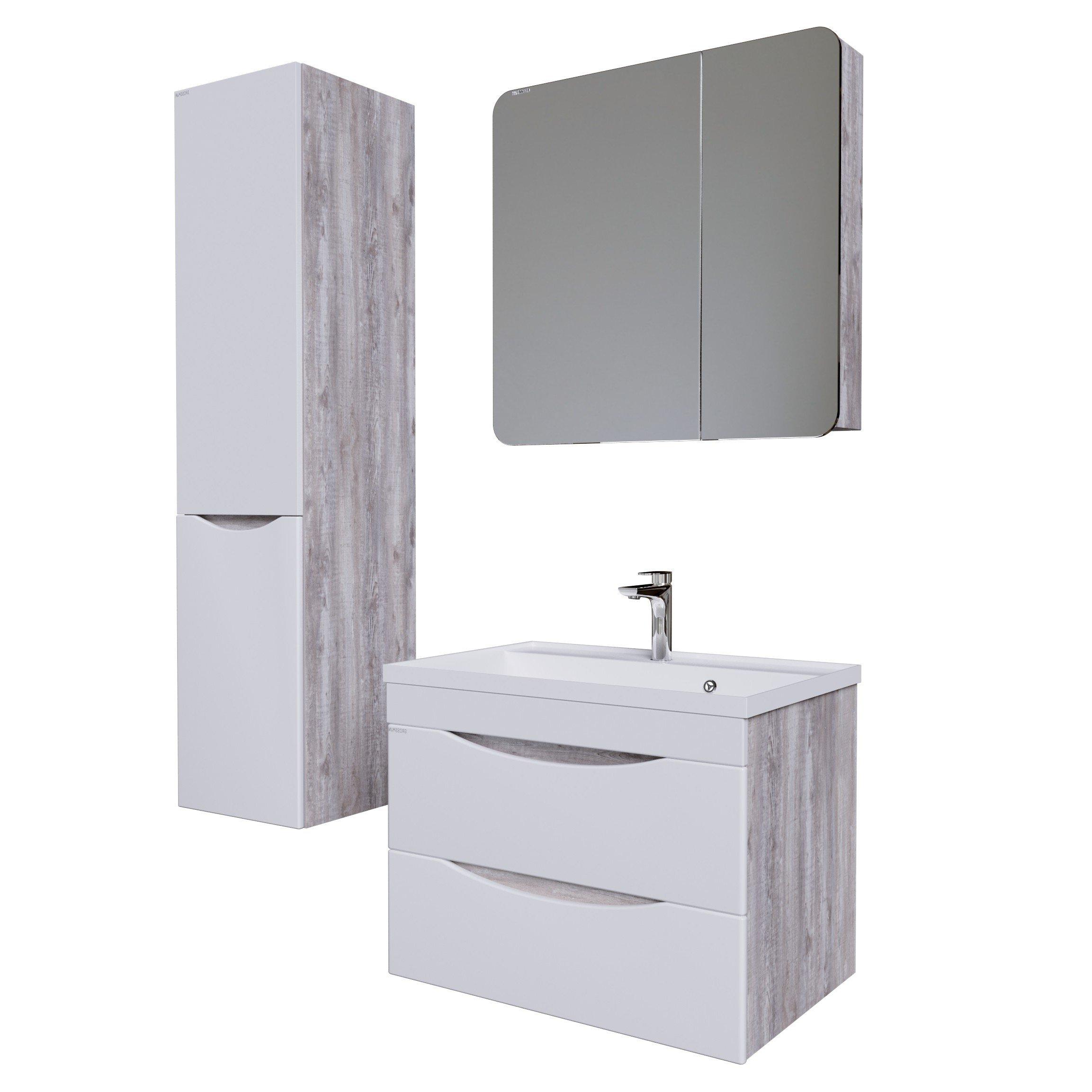 Тумба подвесная Grossman Талис-80 см 108014 пайн/белый глянец