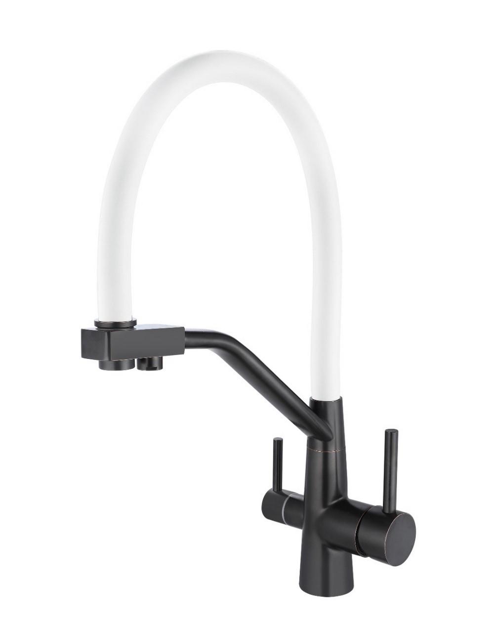 Смеситель для кухни Viko V-5864 черный/белый