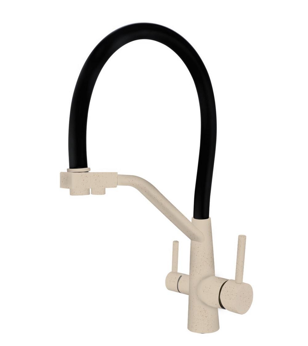 Смеситель для кухни Viko V-5812 бежевый/черный