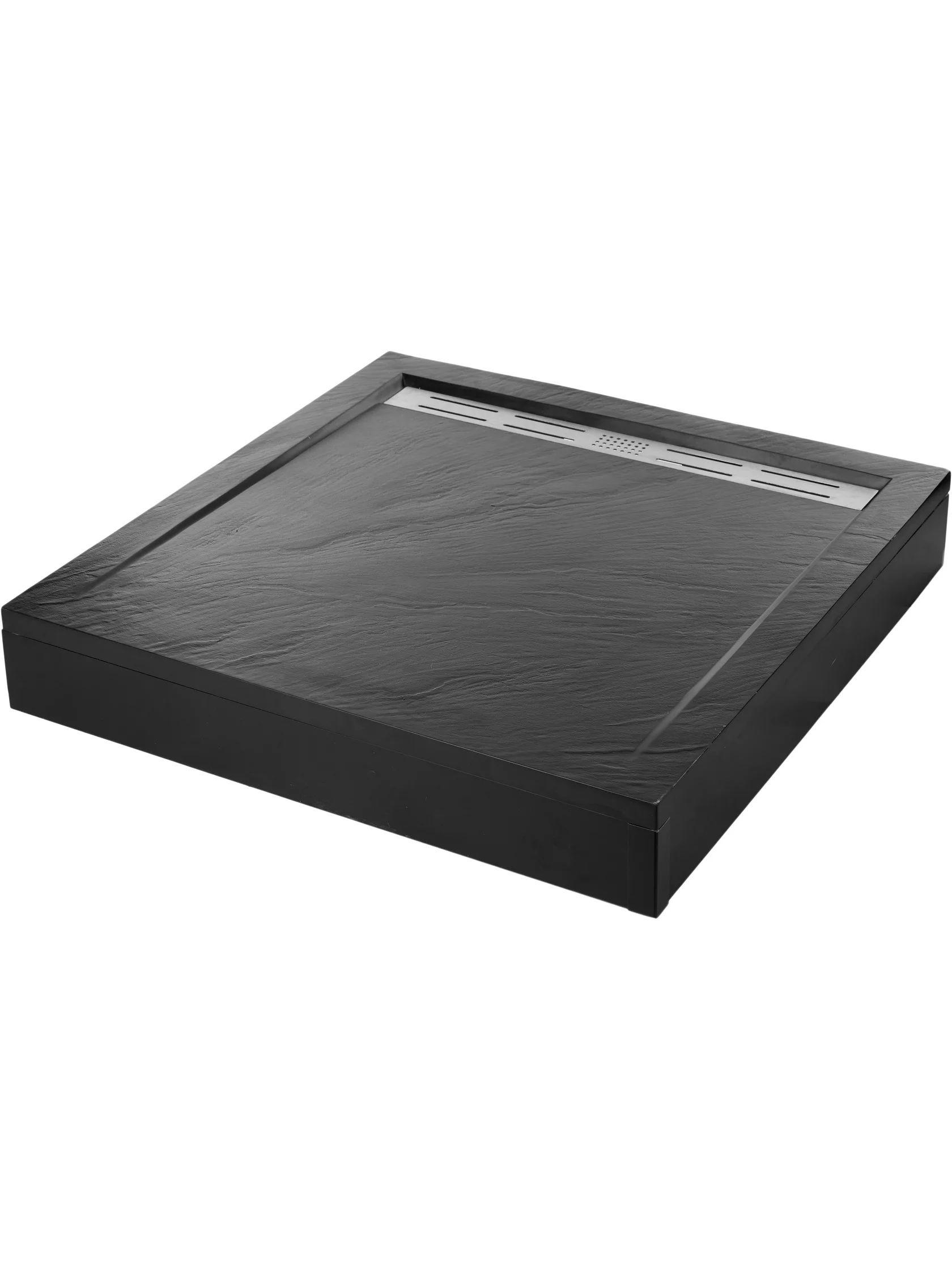 Душевой поддон с сифоном WeltWasser WW TRS 80 STONE-BL 80х80х3 10000004378 черный