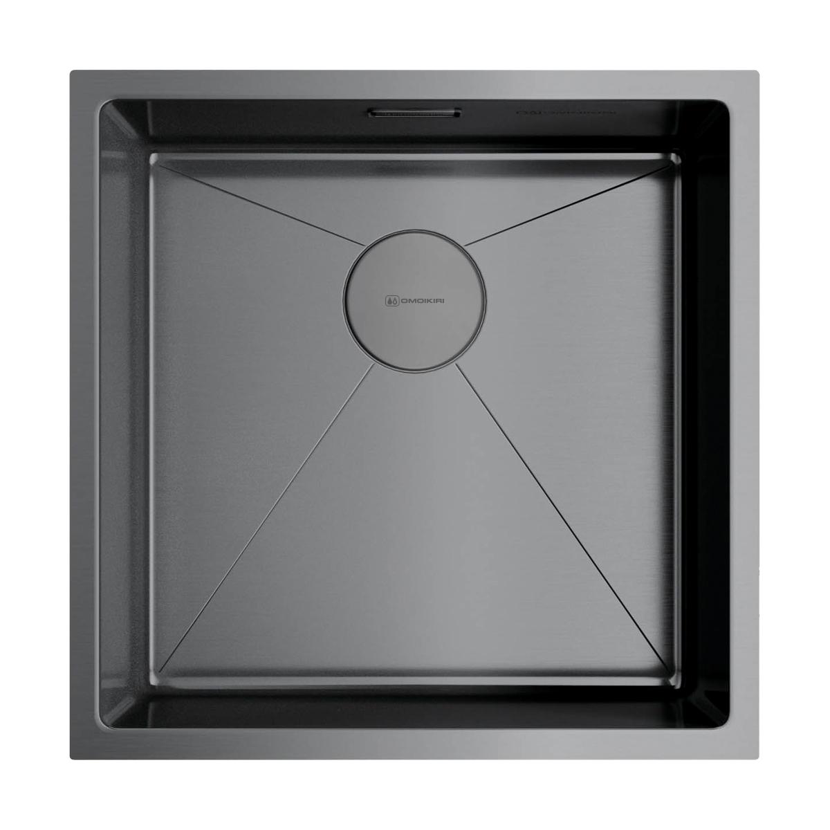Интегрированная кухонная мойка Omoikiri Taki 44-U/IF-GM вороненая сталь 4973521