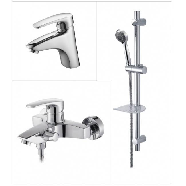 Комплект смесителей с душевым гарнитуром Kaiser Guss 6800К хром