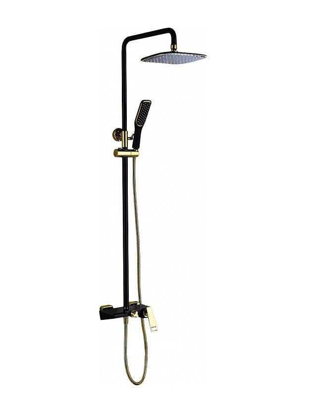 Душевой гарнитур черный/золото Bronze de Luxe QUADRO LT919B