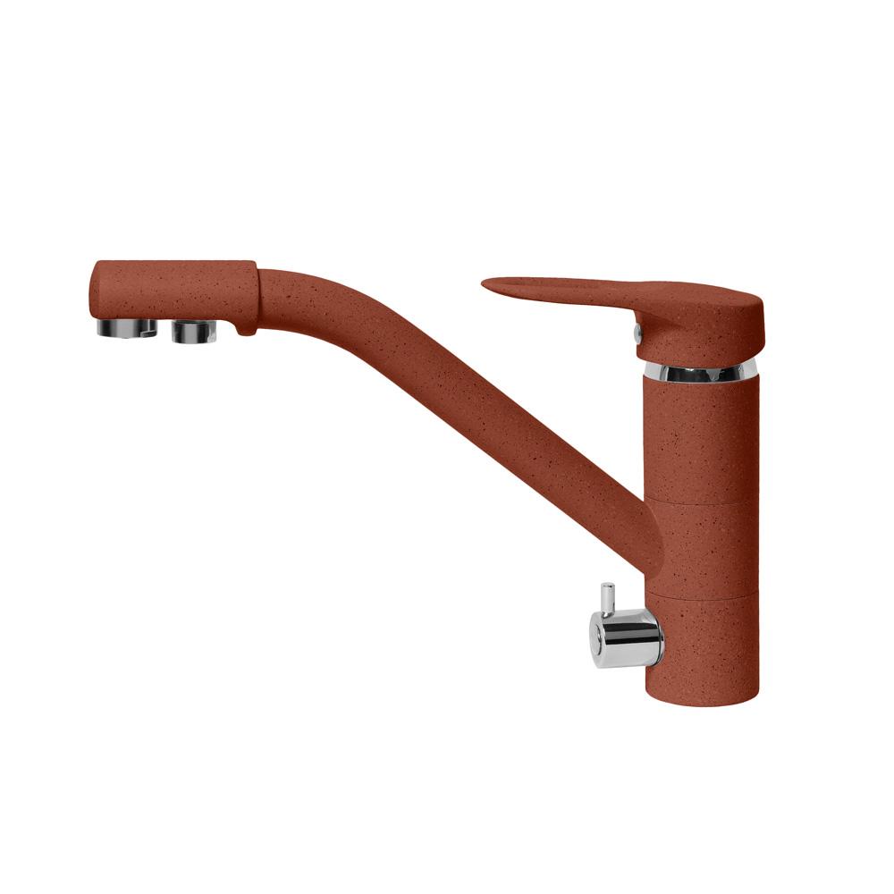 Смеситель для кухни AquaGranitEx C-6040 (334) красный марс
