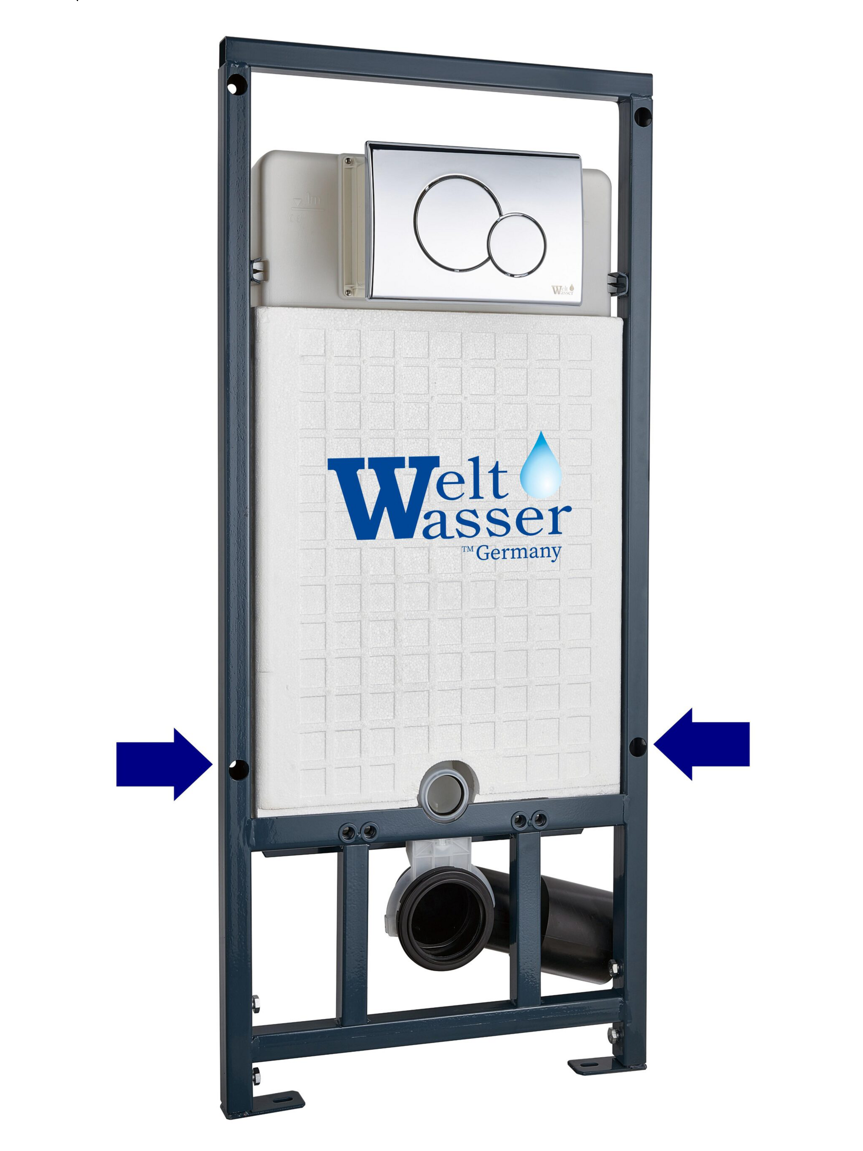 Инсталляция для подвесного унитаза WeltWasser WW Marberg 507 RD 10000008208 круглая кнопка хром