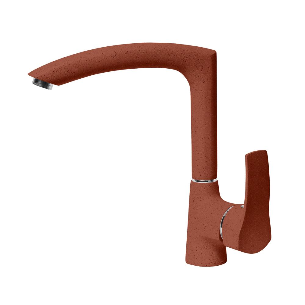 Смеситель для кухни AquaGranitEx C-7040 (334) красный марс