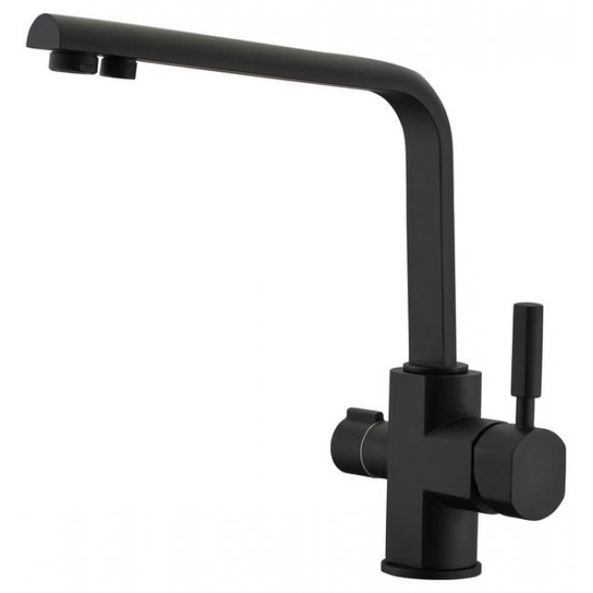 Смеситель для кухни (мойки) под фильтр Kaiser Decor 40144-2 матовый (черный)