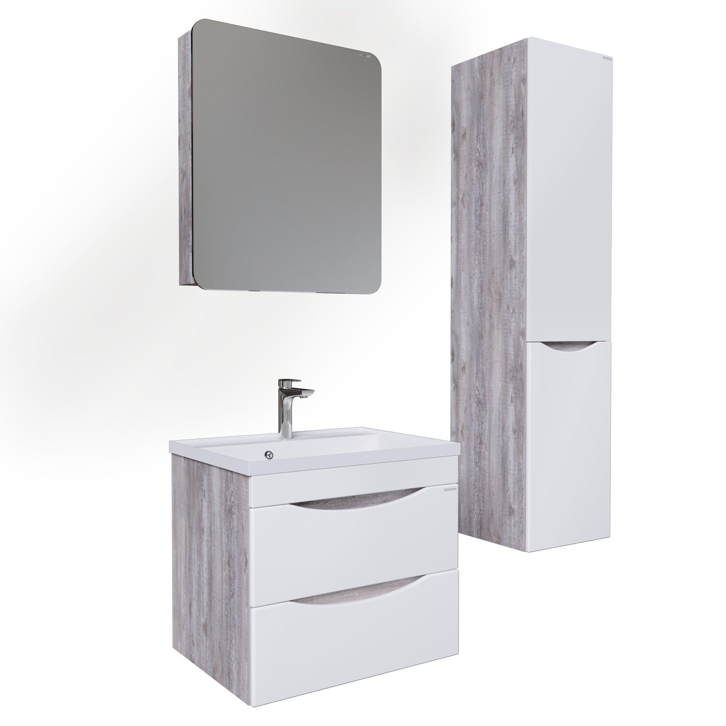 Тумба подвесная Grossman Талис-60 см 106010 пайн/белый глянец