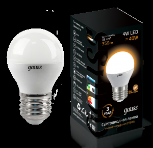 Лампа светодиодная Gauss LED Globe 4W E27 2700K шар