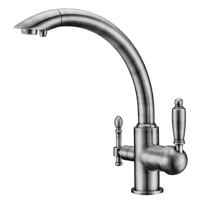 Смеситель для кухни (мойки) под фильтр Kaiser Vincent 31244-2 серебряный