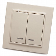 Выключатель двухклавишный Stekker Эрна PSW10-9002-02 39229