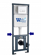 Инсталляция для подвесного унитаза WeltWasser WW Marberg 410 SE 10000008206 квадратная кнопка хром